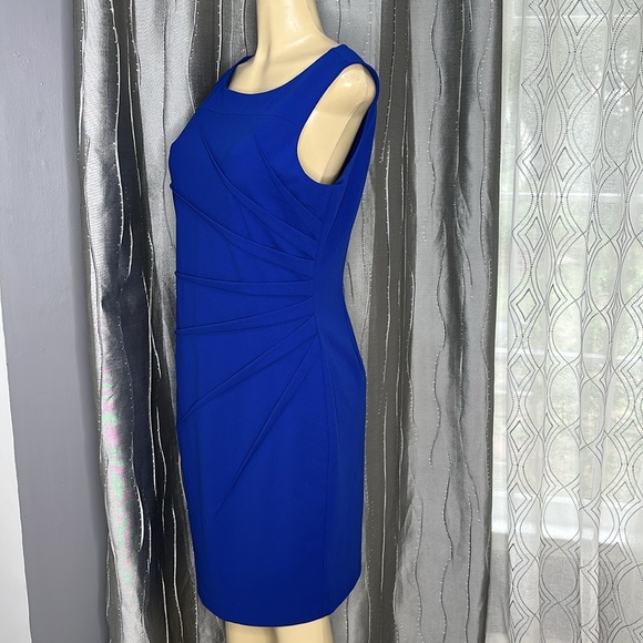 Calvin Klein Royal Blue Midi Dress sleeveless Sz 12 - Picture 3 of 6